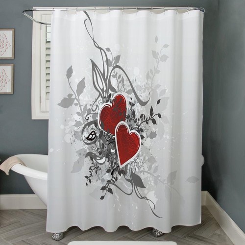 CafePress Valentine Hearts Shower Curtain (683588779) - Picture 3 of 3