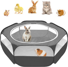 Small Animal Pop-Up Playpen with Mesh Cover, 47'' X 23.6'' X 15'' Chicken Broode