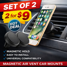 Magnetic Air Vent Car Mount Phone Holder Universal Dashboard Set of 2