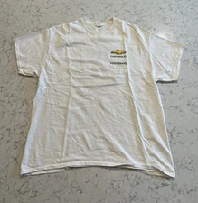 Chevrolet Performance White T-Shirt USA Flag Graphic XL Gildan Ultra Cotton