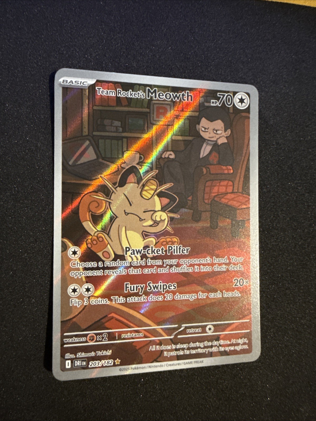 Team Rocket's Meowth 2025 Scarlet & Violet: Destined Rivals #203