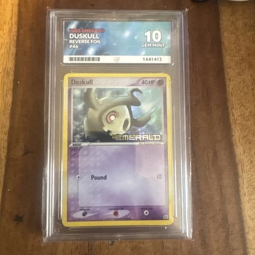 Ace 10 Duskull Ex Emerald Reverse Holo. Perfect Subgrades. POP 1!