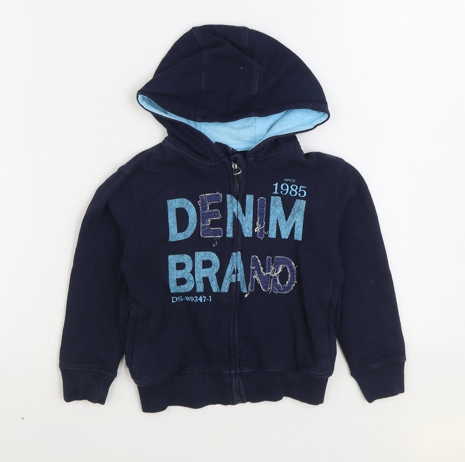 Losan Boys Full Zip Hoodie Size 4 Years UK '' Blue Denim Brand Long Sleeve image 2