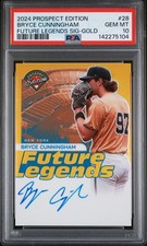 2024 PANINI PROSPECT EDITION FUTURE #28 BRYCE CUNNINGHAM GOLD AUTO #/10 PSA 10