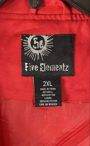 Five Elementz Men's Red Multi-Zip Hooded Utility Field Jacket Sz 2XL NWT image 4