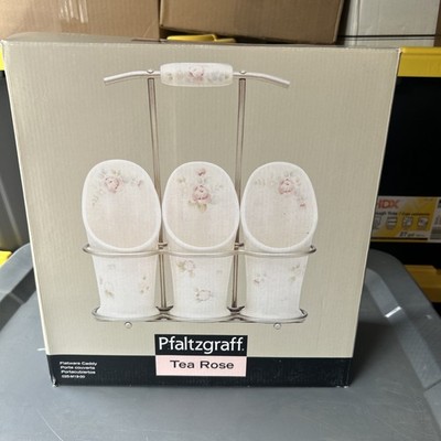 Pfaltzgraff Tea Rose Flatware Caddy, New still In Box!