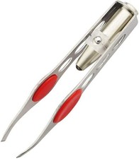 Portable LED Light Eyebrow Tweezers Hair Removal Makeup Tool Precision Grooming