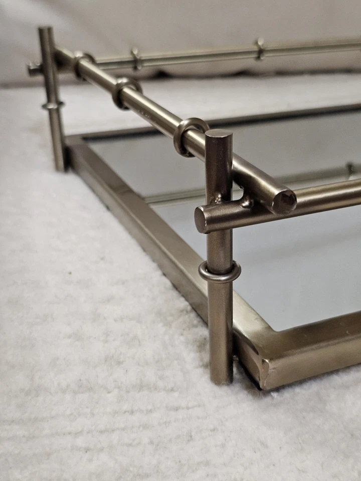 Tahari home Stainless Steel gold-Mirrored Tray, elegant please read note - Image 4 of 4