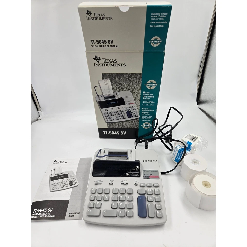 Texas Instruments TI 5045 SV Office Calculator with Printer and Guidebook - Image 3 of 4