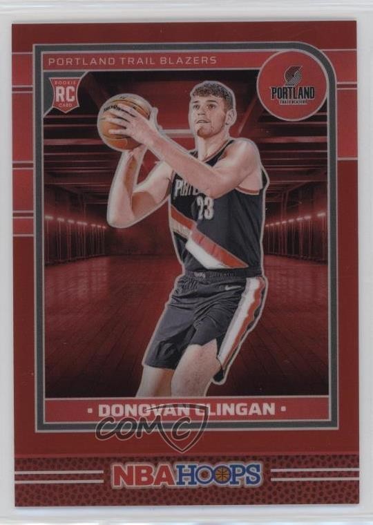 2024 Panini NBA Hoops Rookies Premium Red Prizm 90/99 Donovan Clingan #237 1o6e