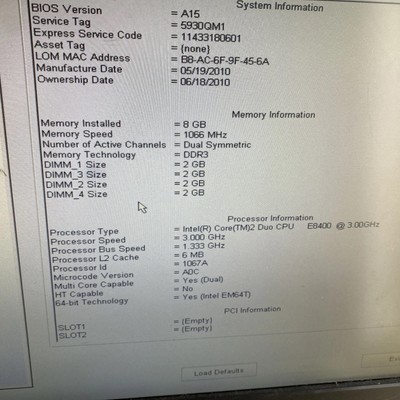 GENUINE DELL OPTIPLEX 780 8gb Ram MOTHERBOARD 0200DY, INTEL E8400 3.0GHz