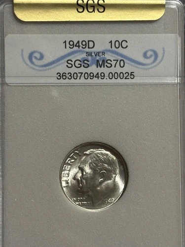 1949 d Roosevelt dime- Choice Gem Bu in holder!
