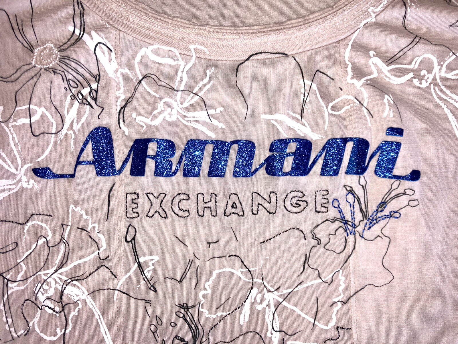VINTAGE ARMANI EXCHANGE A/X BLUE LOGO WOMENS TOP STRE… Gem