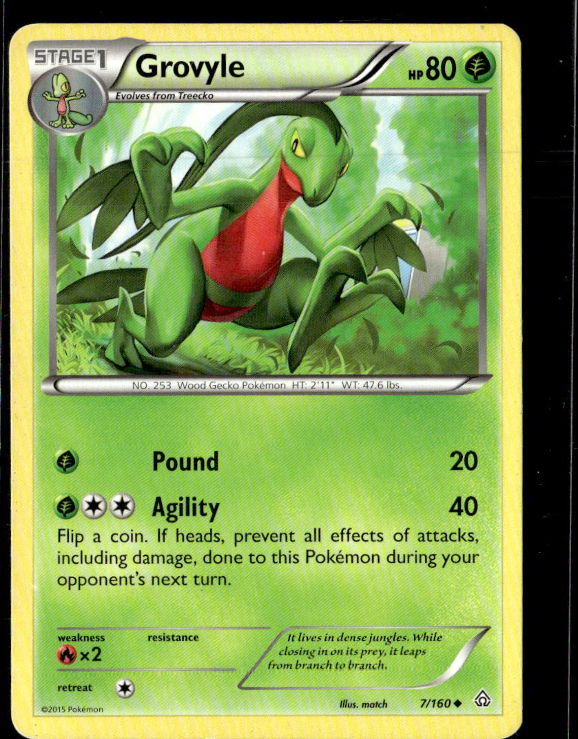 Pokemon Grovyle 7/160 Primal Clash Non Holo Uncommon 2 Card Lot