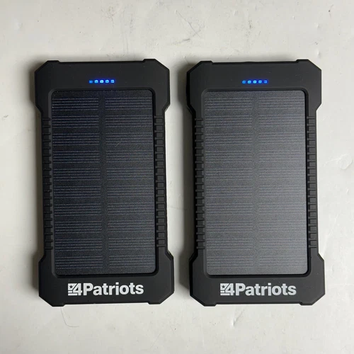 Set of 2: 4Patriots Solar Power Bank Charger 8000mAh: Solar Tested & Works