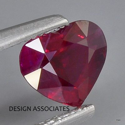 RUBY 11 MM HEART CUT EARTH MINED AND TREATED GEMSTONE  AAA  1 PC SET (179847)