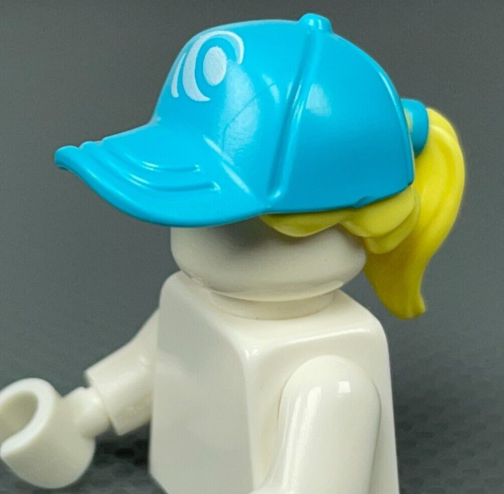 LEGO Minifigure Female Hair Hat Combo Ponytail Medium Azure Ball