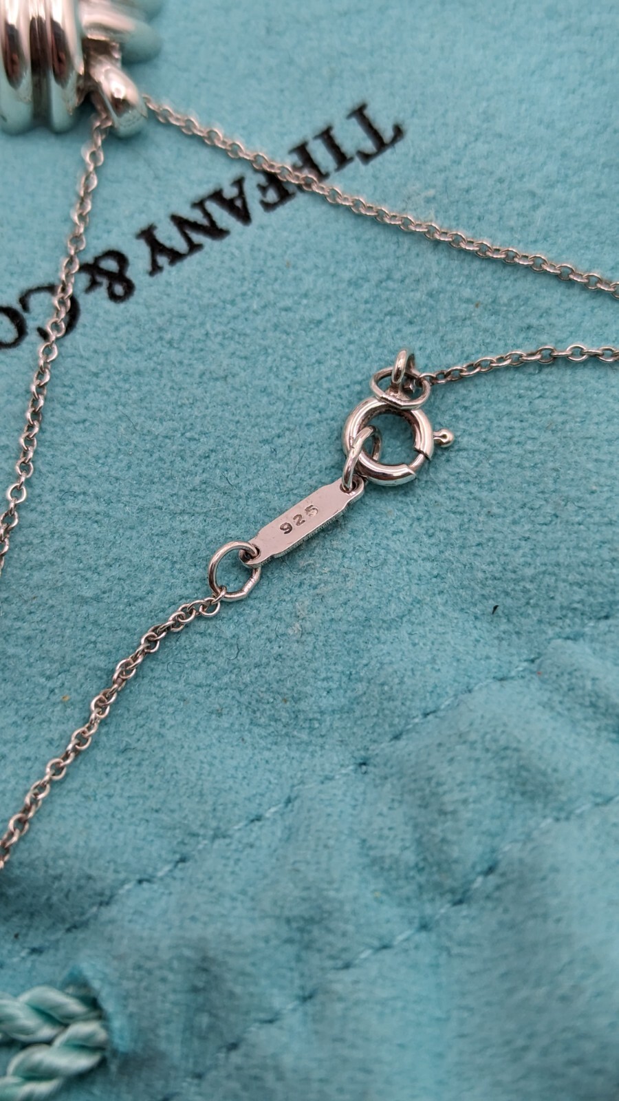 1990 Tiffany & Co. Sterling Silver Signature X Pendan… - Gem