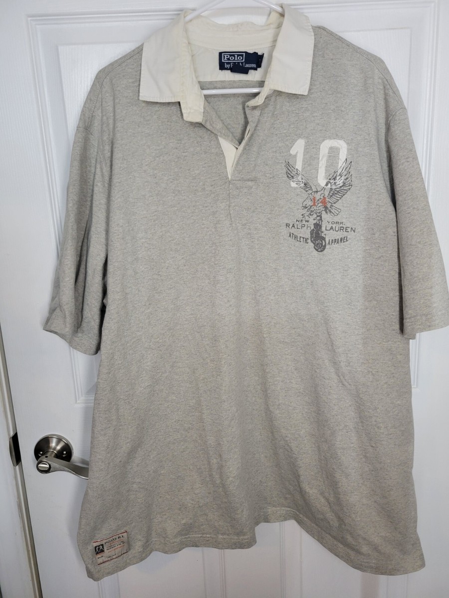 Polo Ralph Lauren Mens SIZE XXL Gray New York #10 Eagle Polo  display picture 1