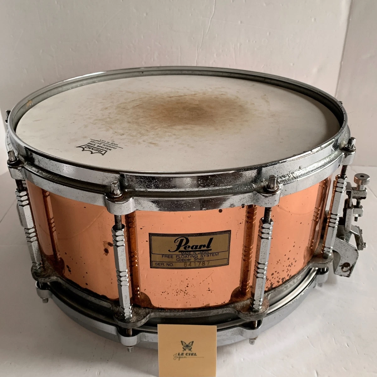 Pearl FREE FLOATING SYSTEM Copper Shell Snare Drum Made in Japan