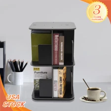 360° Rotating Bookshelf, 2 Tier Standing Bookcase, Small Corner Bookcase NEW