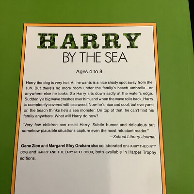 Harry by the Sea Book by Gene Zion and Margaret Bloy Graham NEW