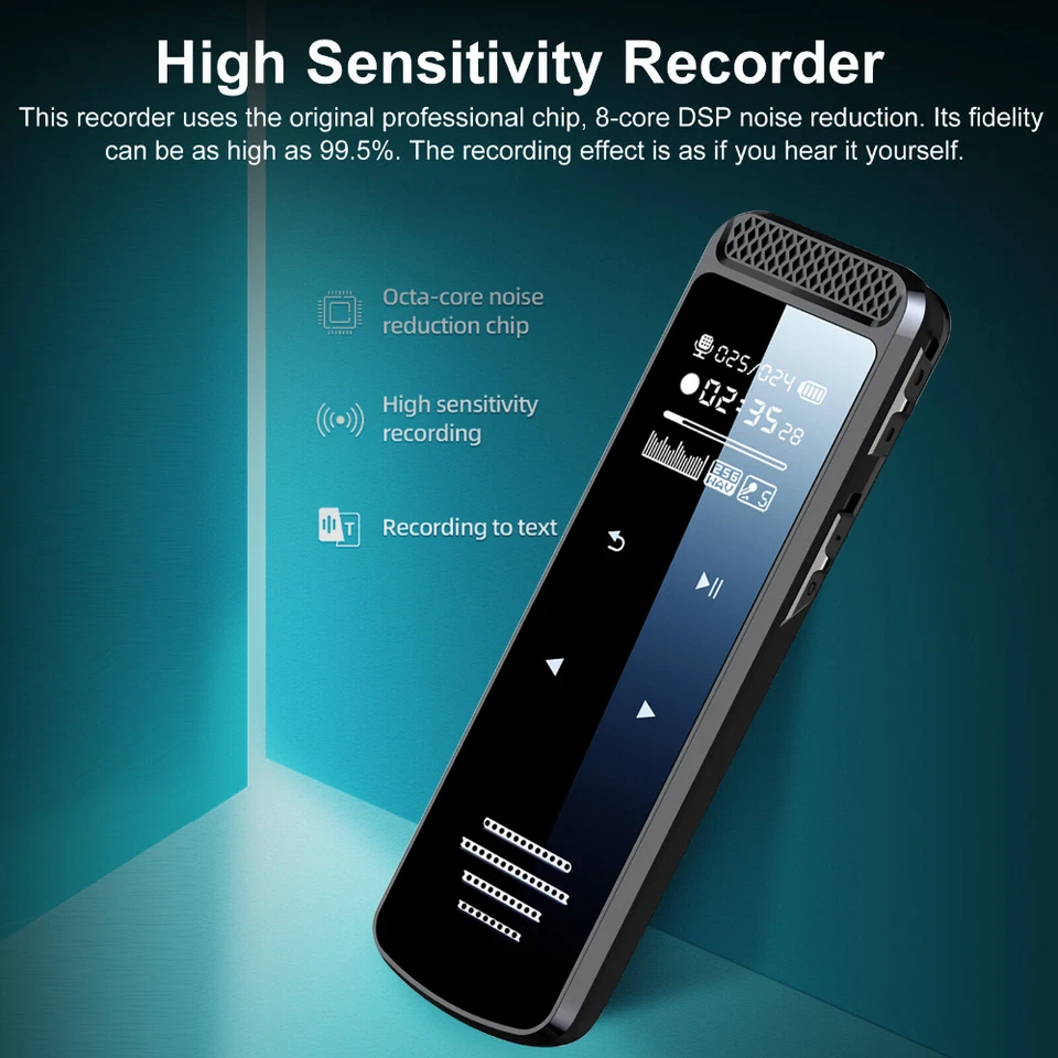 Mini HD Voice Activated Spy Digital Sound Audio Recorder MP3 Player w/Earphones - Image 2 of 4