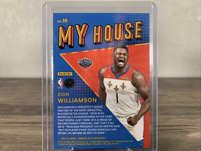 Zion Williamson 21-22 Panini Donruss Optic Basketball My House