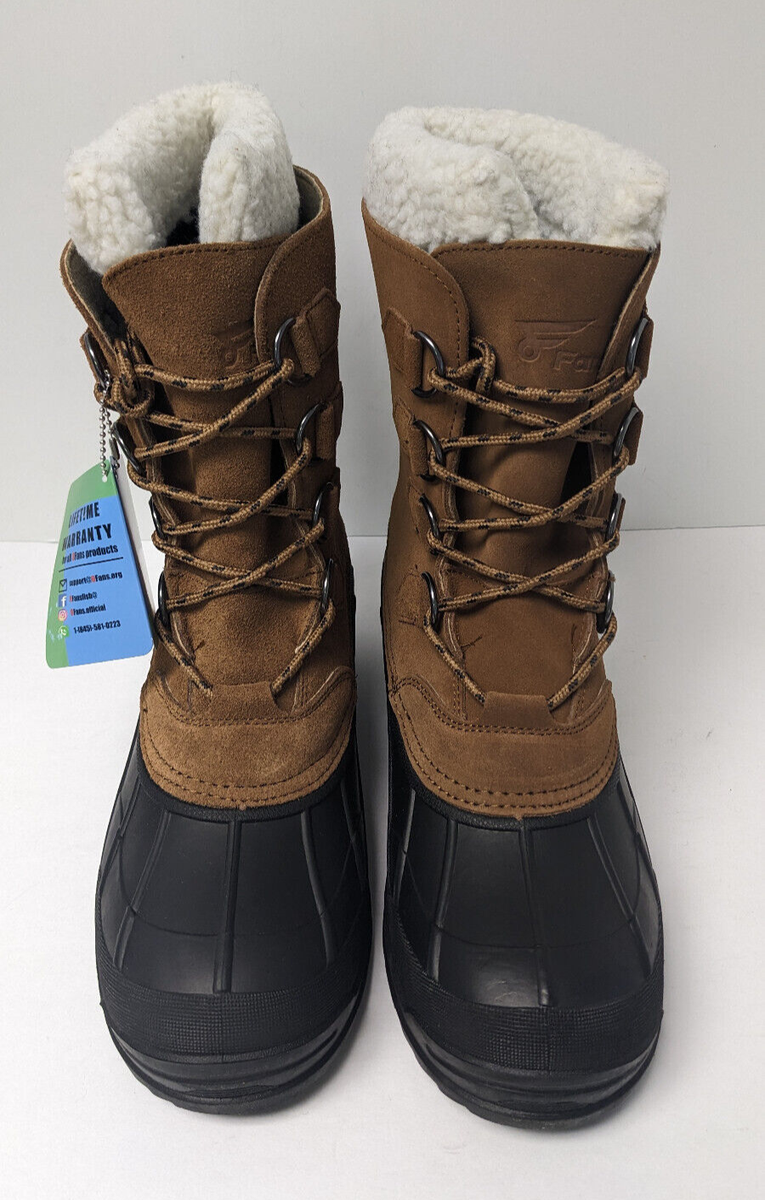 8 Fans Waterproof Insulated Snow Boots, Brown Suede, Men\'s 9 M Reviewing NORTIV 8 Men main image 4