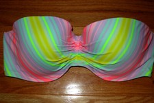 32 34 DD A B C Victoria's Secret SWIM SUIT BRA BANDEAU STRAPLESS Top Push up