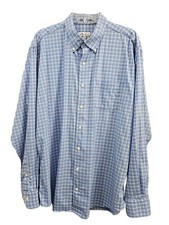 Men's XL Peter Millar Pink Blue Plaid Long Sleeve Button Pocket Dress Shirt Top