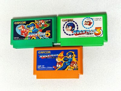 Rockman 5+4+3 Lot Megaman Nintendo Famicom FC In Stock CAPCOM from Japan 