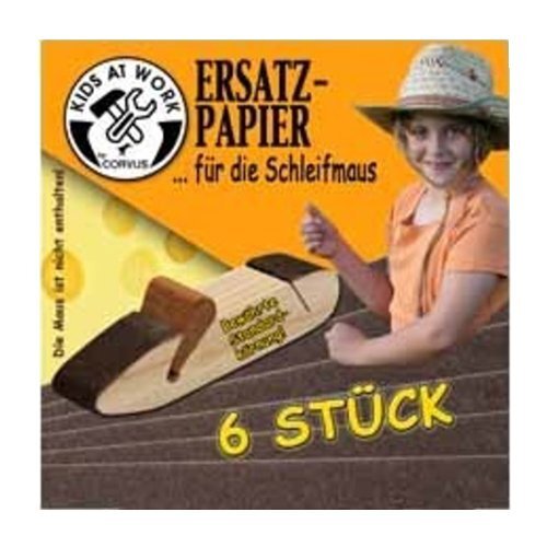 CORVUS A600129 Replacement Sandpaper for Sanding Mouse 6 Pieces, Brown