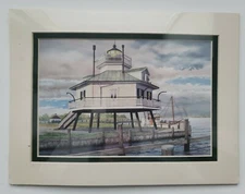 MARK SHERMAN Hooper's Strait, MD Lighthouse Print NEW Harbour Lights