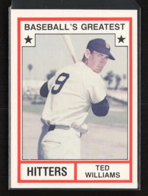 1982 TCMA Baseball's Greatest Hitters #1 Ted Williams Boston Red Sox (MLB Logo)