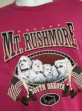 Vintage Mt Rushmore pink distressed t shirt fruit of the loom tag XL