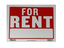FOR RENT Sign 9x12" inch Weatherproof Plastic Rent Property Apartment Office