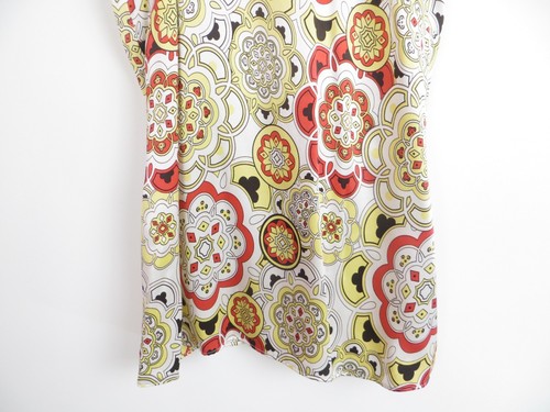 HAROLD'S Women's Lightweight Glossy Silk Halter Top Multicolor Geo Size S - Picture 4 of 13