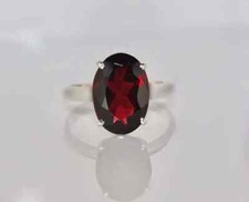Natural Garnet Gemstone 925 Sterling Solid Silver Women Ring All Size C302