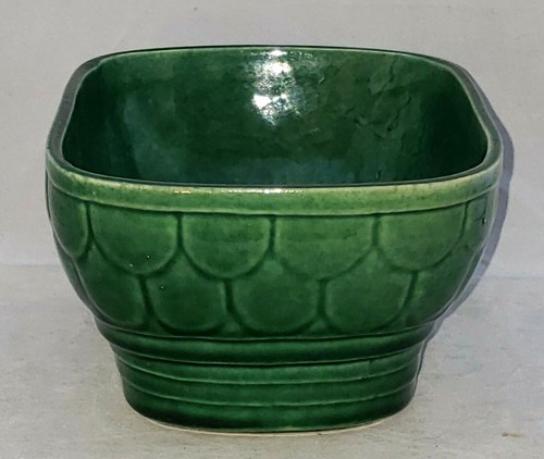 Cookson Pottery CP356 Ceramic Mid Century Embossed Cachepot Green 7" PLANTER - Picture 3 of 5
