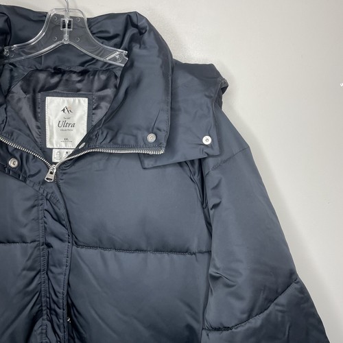 ABERCROMBIE & FITCH Puffer Jacket Women XXL Ultra Mid NEW Hooded Black - Picture 3 of 11