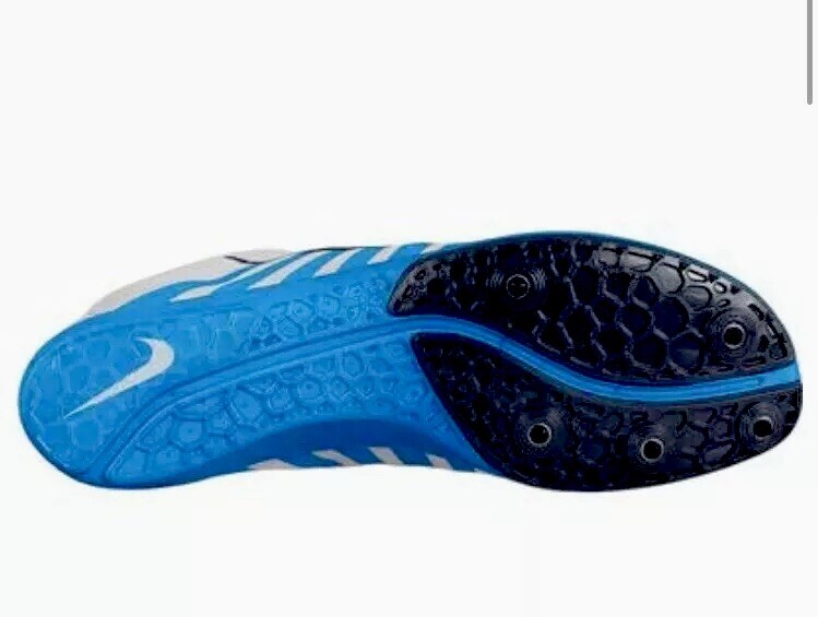 Nike Zoom D  Distance Track & Field Spikes Blue White 819164-004 Mens Sz 12.5 Nike Zoom D Distance Men Track Running Shoe 819164 004 Gray  main image 3