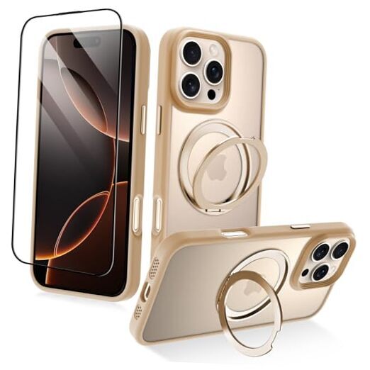 Magnetic Case [Compatible with MagSafe] Full for iPhone 16 Pro Desert Titanium