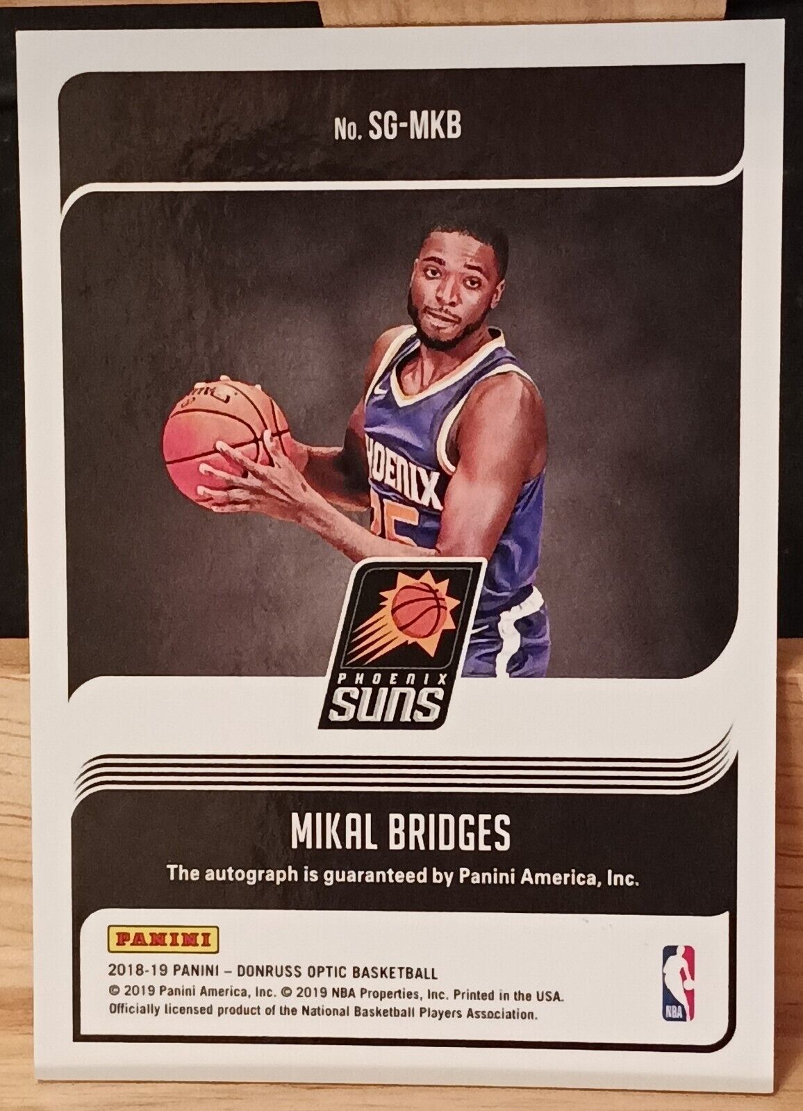 2018-19 Donruss Optic Signature Series Mikal Bridges Auto RC #SG-MKB Suns  Mint