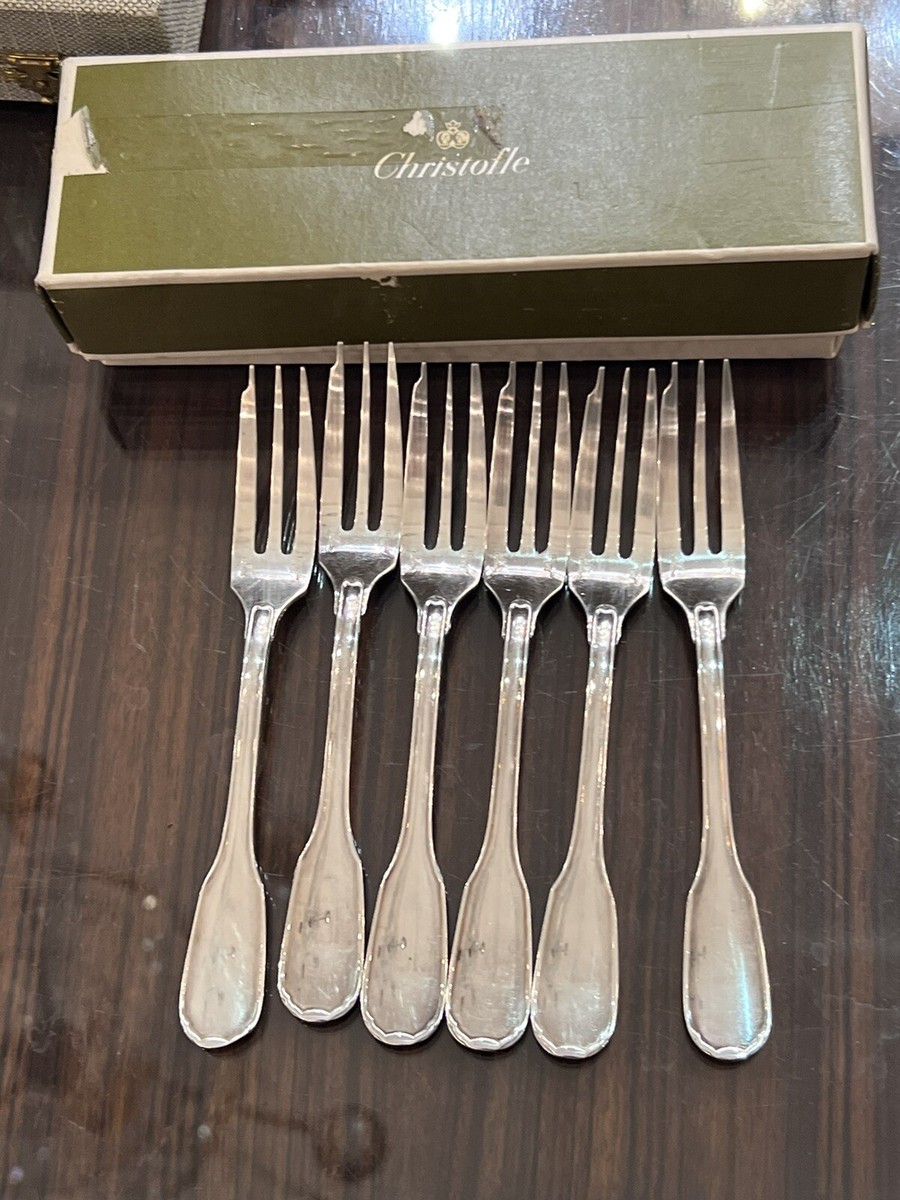 12 Fourchettes à Huîtres Christofle – Métal Argenté Modèle Coquille Vendôme