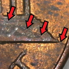 1982-P Philadelphia Lincoln Memorial Penny/Cent Zinc Die Crack Error/Variety Cir