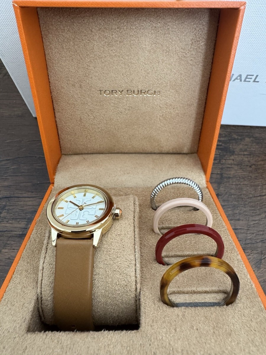 NEW Tory Burch Gold Gigi Watch Interchangeable Bezel Gift Set