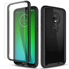 For Motorola Moto G7 Play / G7 Optimo Case, Shockproof +Tempered Glass Protector