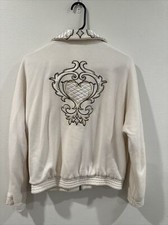 St John Sport By Marie Gray Jacket Front Zip Cotton Blend Cropped Size Petite
