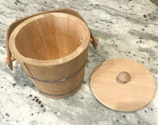 Vintage Sugar BUCKET - BASKETVILLE Putney Vermont - Handle and Metal Band 